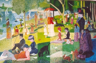 Painting, Students, After 'Afternoon on La Grande Jatte' By Georges Seurat