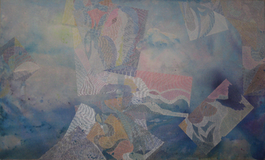 Acrylic on canvas, 'Antipodean Archipelago Incognita' by Sandra Laver, 1998