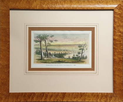 Framed lithograph of Creswick Creek (Near Ballarat) from Spring Hill