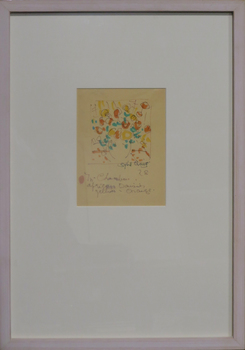 Framed texta drawing of flowers