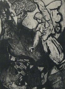 Work on paper - Printmaking - Monoprint, Sulilkowski, Margaret, 'Guardian Angel' by Margaret Sulikowski, 1988