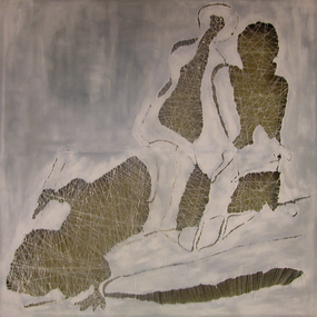 Ink, Acrylic and cotton on stretch fabric, Blanford, Anna, 'I Can't Hear you My Head is in the Sand' by Anna Blanford, 2001