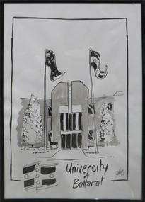 Drawing - Cartoon, 'University of Ballarat' by Dave Gibbs, 2001