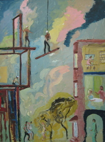Oil on masonite, Neville Bunning, 'The Dogman' by Neville Bunning
