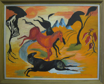 Painting - Oil on masonite, Neville Bunning, 'The Rite of Spring' by Neville Bunning