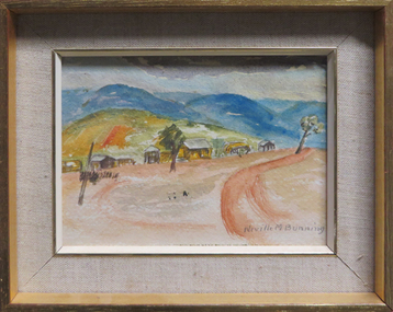 Watercolour on paper, 'Nepperbrunka Mission, Flinders Ranges' by Neville Bunning