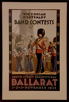 Marching band in front of Ballarat Town Hall.