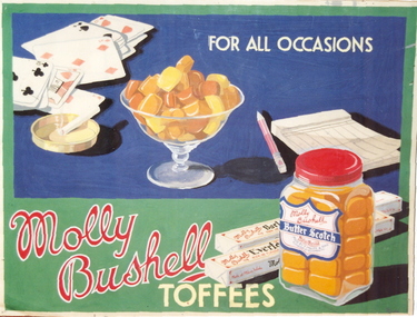 Gouache, 'Molly Bushell Toffees' by Gilda Gude, c1935