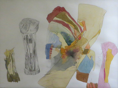 Pencil and Watercolour, 'Cadaver 2' by Duncan Lannan, 1999