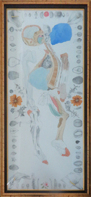 Pencil and Watercolour, Lannan, Duncan, 'Body With Offerings' by Duncan Lannan, 1999