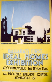 Gouache, Hopwood, J, 'Ballarat's First Ideal Homes Exhibition' by J. Hopwood, c1935