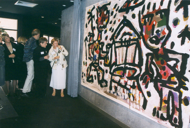 A large tapestry woven from the artwork 'Diggers' by David Larwill.