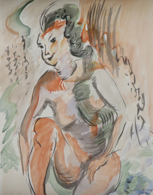 Artwork, 'Woman Sitting' By Neville Bunning