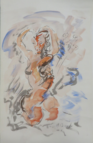 Ink on paper, Neville Bunning, 'Woman Fixing Her Hair' by Neville Bunning