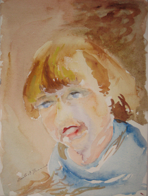 Painting - Watercolour on board, Portrait of a Girl by Neville Bunning