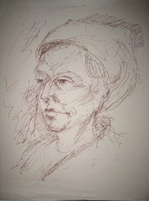 Ink on paper, Portrait of a Woman