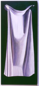 A black and white hand hold a white cloth