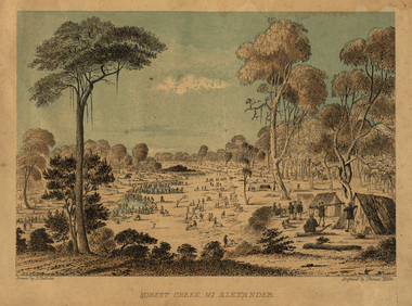 Print - Printmaking - Lithograph, Tulloch, David, 'Forest Creek, Mt Alexander' by Thomas Ham, 1852