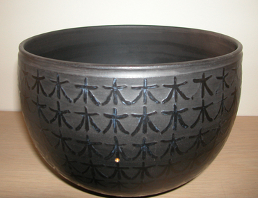 Ceramic - Blackware, 'From one seed a forest grows, water the seeds of joy first' by Petrus Spronk, 2004