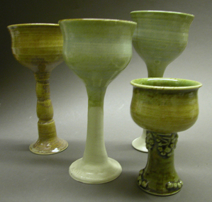 4 ceramic goblets