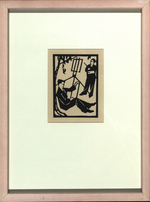 Printmaking - linocut, 'Painters and Things' by E. Robinson, 1932