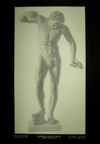 Drawing from a plaster cast of sculpture of a faun