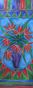 Painting - Acrylic on plyboard, Duffy, Jennifer, 'Red Flowers' by Jennifer Duffy, 2005