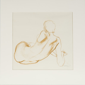 Conte on paper, Walters, Wes, 'Reclining Nude' by Wes Walters, 2008
