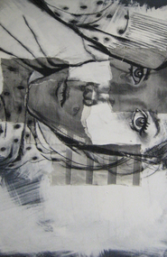Artwork, other - Collage on canvas, "BEC 2" by Rebecca Barker, 2004, 2004