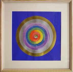 Painting - Gouache on paper, Smith, Maryrose, 'Yin/Yang with Rainbow Spiral Mandala' by Maryrose Smith, 2007