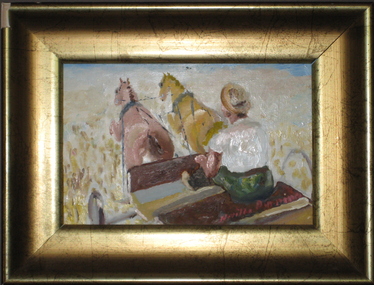Oil on masonite, Buckboard Out West