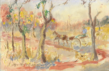 Oil masoniate, Neville Bunning, 'The Road to Dalveen' by Neville Bunning