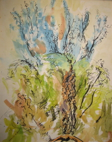Watercolour & ink on paper, [Trees] by Neville Bunning