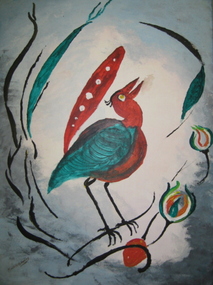 Oil on masonite, 'Song Bird' by Beville Bunning