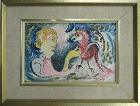 A person with a bird