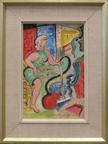 Oil on canvasboard, 'The House Wife No.2' by Neville Bunning