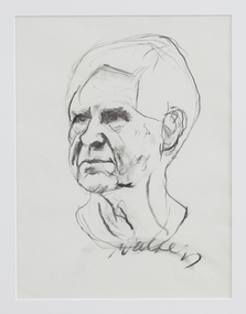Charcoal on paper, 'Study for Portrait of Arthur Boyd' by Wes Walters, 1982