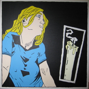Acrylic on canvas, 'Girl with Candle' by Mel Rowsell, 2007