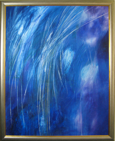 A blue abstract painting