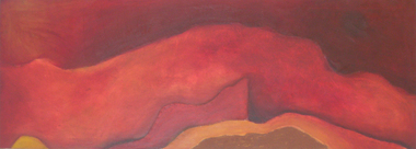 Painting - Mixed Media, Haslope, Claire, Nectarine Landscape by Claire Haslope, 1999