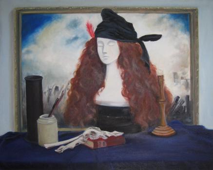 Still life with female bust