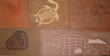 Acrylic on Canvas, 'Rock Etching' bu Donna Blackall, 2000