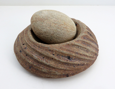 'Large Carved Mortar and Pestle' June Johnstone