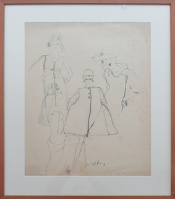 Drawing - Artwork - Drawing, Wes Walters, 'Fashion Sketches' by Wes Walters, c1970