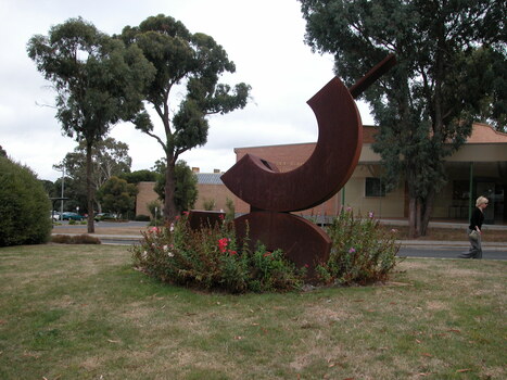 Metal sculpture located at Federation University, Ballarat
