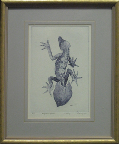 printmaking - etching, 'Leaftailed Gecko' by Earl Ingleby, 1990