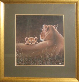 Acrylic, 'Lions' by Lyn Cooke