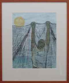 Painting - Acrylic on paper, [The Net], by Wes Walters, 1958