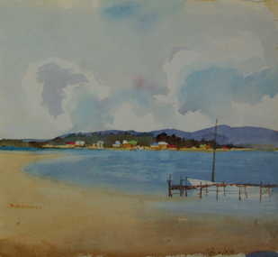 Painting - Watercolour, 'Merimbula Lake' by David Alexander, 1970