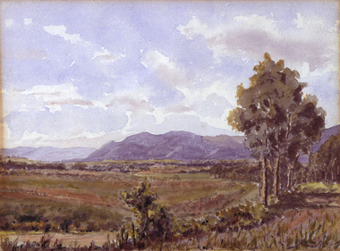 Painting - Watercolour, 'Mount Dandenong' by Dr Sydney Pern